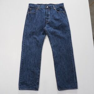 Levis 501 Jeans Mens 36x30 Dark Wash Blue Original Straight Leg Button Fly Denim